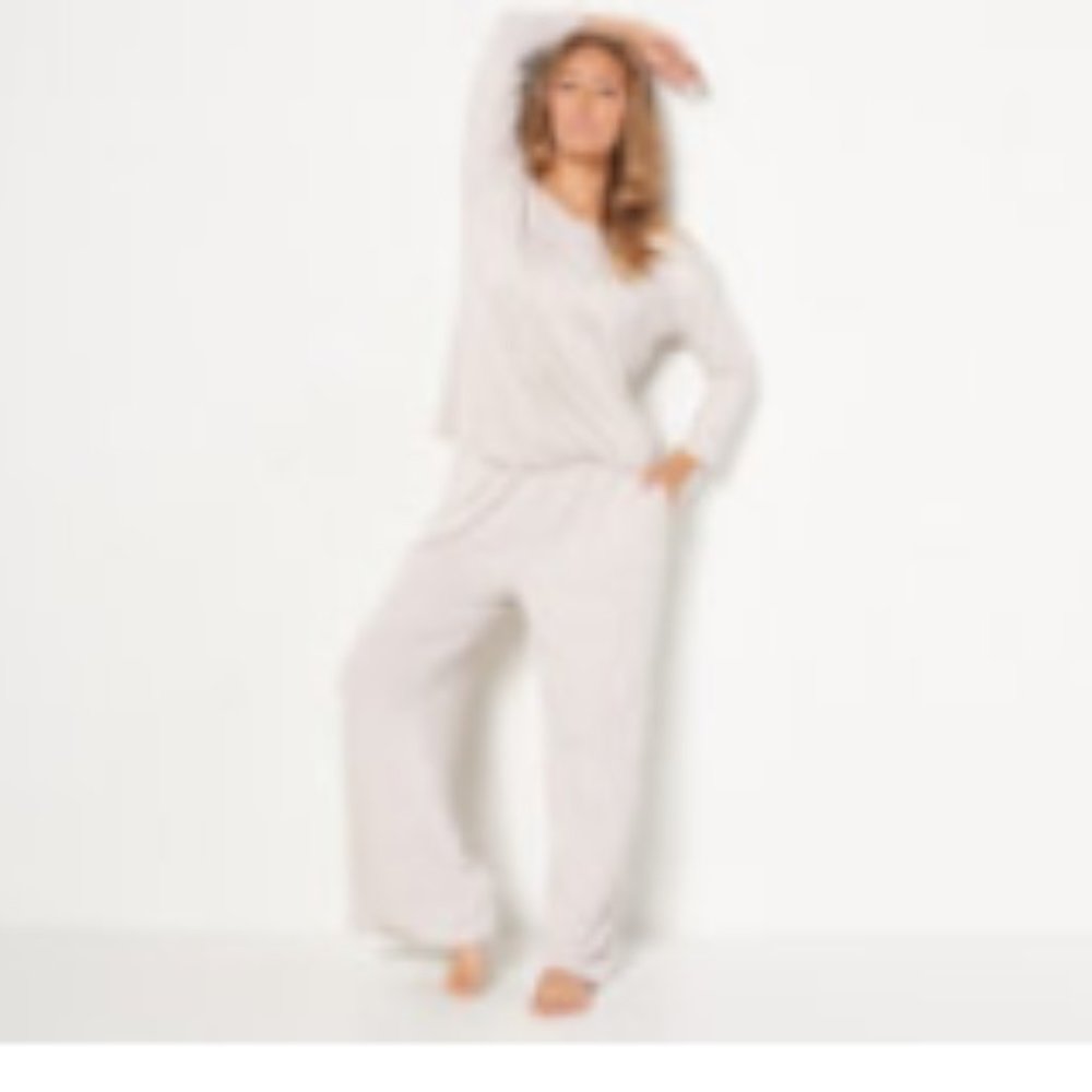 Carole Hochman Chunky Rib Wide-leg Pant Lounge Set